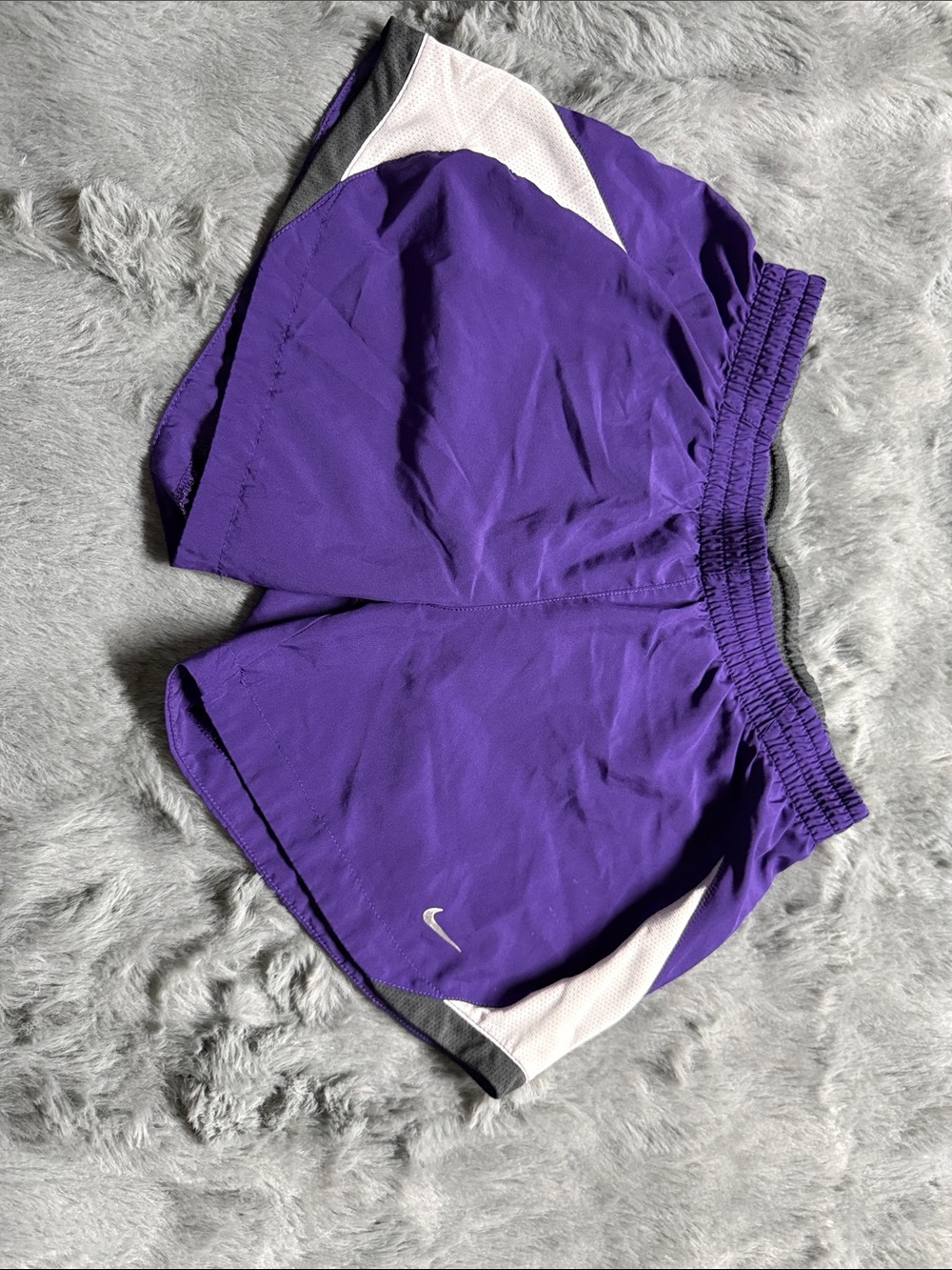 Nike Women's Purple Athletic Running Shorts with White Accents Sz small